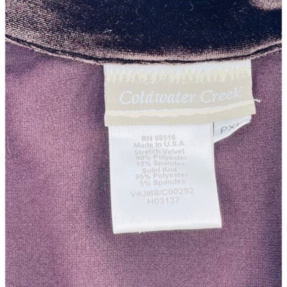 Coldwater Creek Womens Velvet Trim Button-Up Jacket Size 1X Cardigan Brown - Picture 2 of 5
